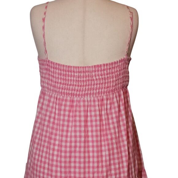 Lost & Wonder Lets Go on‎ a Date Tiered Gingham Smocked Dress Size M Babydoll - Picture 9 of 14